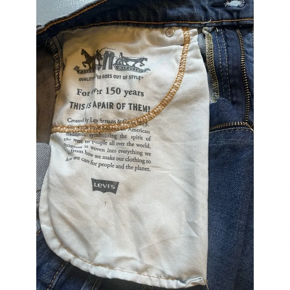 Levi's 511 Cutoff Denim Shorts‎ Men's W33 Dark Wash Raw Hem Casual Streetwear